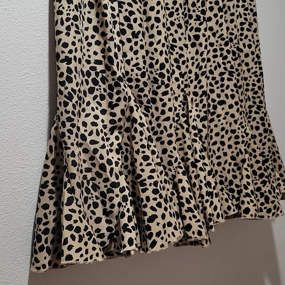 🔥 SALE LEOPARD ANIMAL PRINT SHEER GAUZE PEPLUM FLOATY FLARED MINI SKIRT XXL - Picture 5 of 12